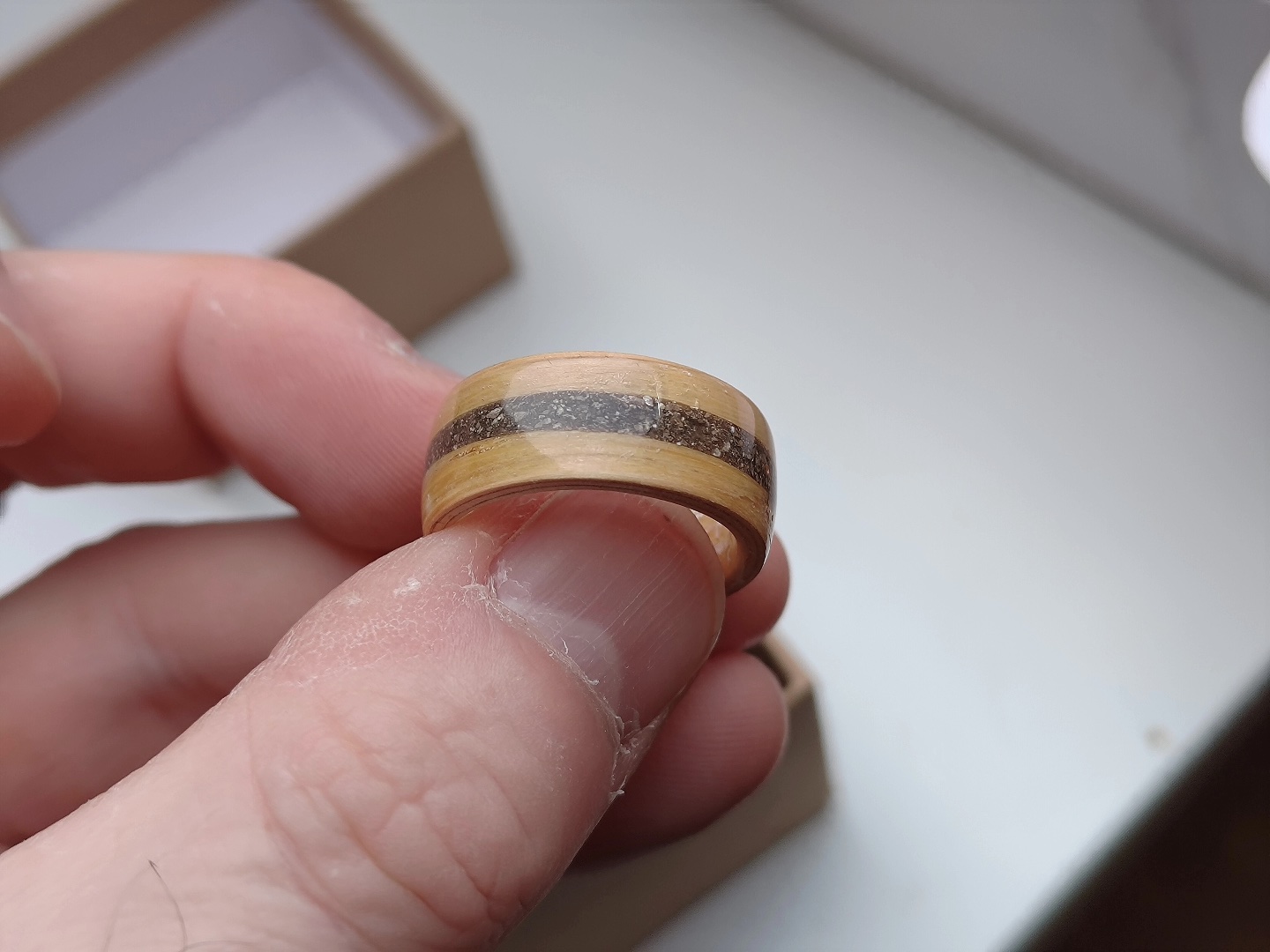 stone_inlaid_bentwood_ring