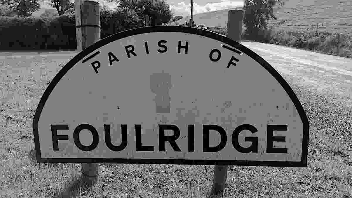 Parish boundary sign features the cross